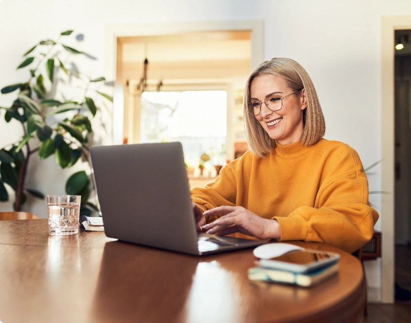Woman working computer